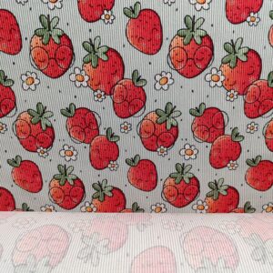 Rib jersey truskawki